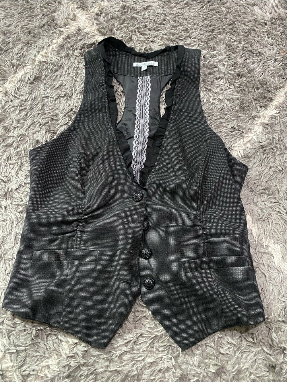 Charlotte Russe Black Textured Women's Vest